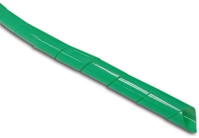 Main image of 1" Spiral Cable Wrap Polyethylene Expandable Abrasion Protector Wire Sleeve - 100 Feet - Green