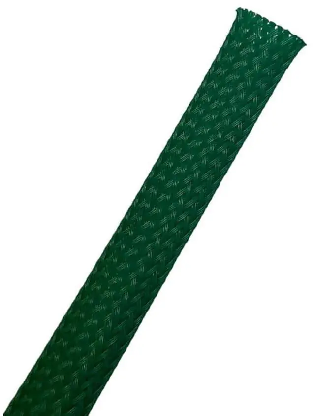 Main image of PET Expandable Braided Sleeving - 1-1/2 Inch - 100 Feet Long - Green Cable Sleeve Automotive Wire Loom, Cable Wrap, Cord Protector from Pets, Cable Management - Green