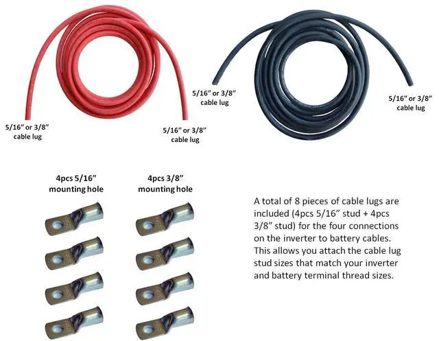 Alt view image 3 of 4 - 6 Gauge AWG (20 Feet Black + 20 Feet Red) Power Inverter Battery Cable Wire Kit for DC to AC Inverters RV, Car, Solar, Marine, Off-Grid