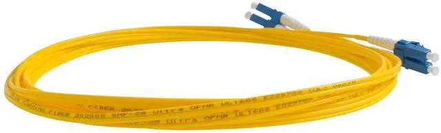 Alt view image 2 of 4 - 12-Pack 3 Meter LC to LC Fiber Patch Cable, Corning SMF-28 Singlemode 9/125um Ultra Optical Fiber, Duplex, Yellow Riser OFNR Cable Jacket