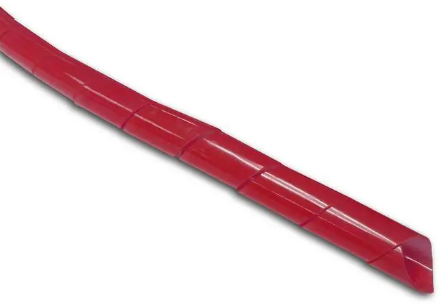 Main image of 3/4" Spiral Cable Wrap Polyethylene Expandable Abrasion Protector Wire Sleeve - 100 Feet - Red