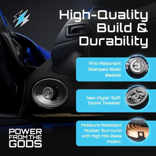 Alt view image 3 of 6 - Zeus ZS-693, 800 Watt 6 x 9 Inch 3 Way Car Audio Coaxial Speakers, 2 Pairs, Black