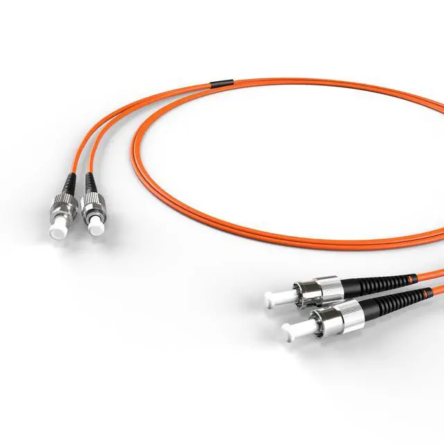 Alt view image 2 of 4 - FiberCablesDirect OM1 Multimode Fiber Patch Cable | Length Options 0.5M300M | ST FC | 40M (131.23ft) | Duplex 62.5/125µm | 1Gb Ethernet | Orange OFNR PVC