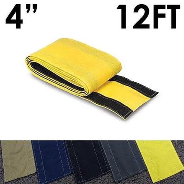 Alt view image 2 of 4 - 4" SafCord Carpet Cord Cover Strip Secure and Hide Floor Cables and Wires - 12 Feet - Yellow | Works only on Commercial Carpet, Barber and Loop Style Rugs