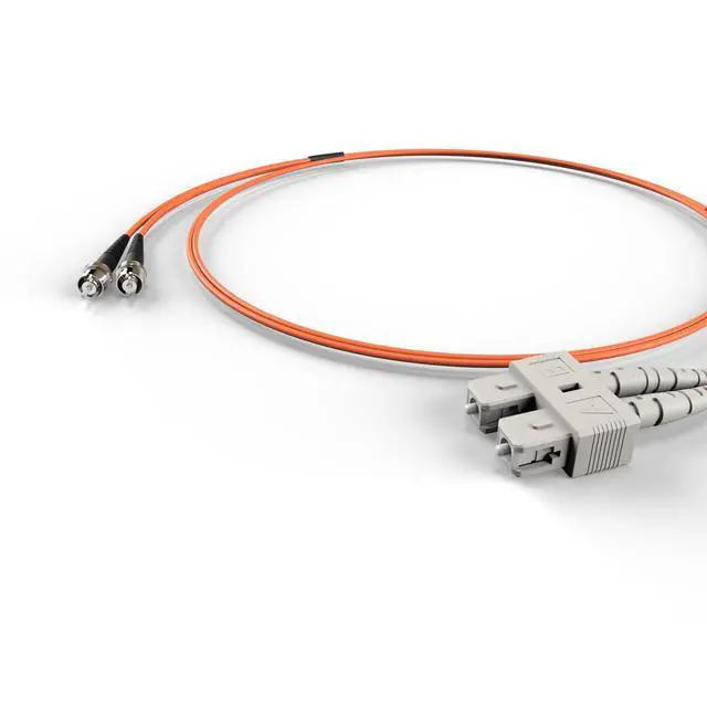 Alt view image 2 of 4 - FiberCablesDirect OM1 Multimode Fiber Patch Cable | Length Options 0.5M300M | SC ST | 45M (147.64ft) | Duplex 62.5/125µm | 1Gb Ethernet | Orange OFNR PVC