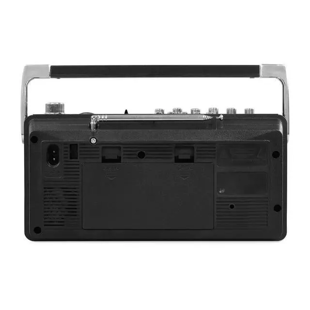 Alt view image 4 of 4 - Mini Bluetooth Boombox with Cassette Player, Recorder and Am/FM Radio, Grey