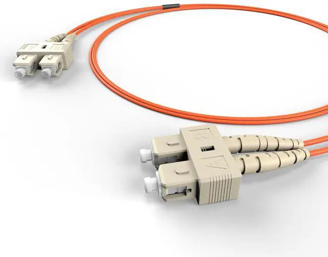 Alt view image 2 of 4 - FiberCablesDirect OM1 Multimode Fiber Patch Cable | Length Options 0.5M300M | SC SC | 45M (147.64ft) | Duplex 62.5/125µm | 1Gb Ethernet | Orange OFNR PVC