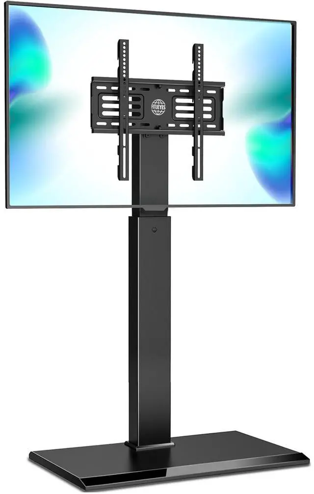 Main image of Iron Base Universal Floor TV Stand with Swivel Mount for 32-65 Inch LED LCD OLED Plasma Flat Panel or Curved Screen TVs Height Adjustable with Wire Management (Black)