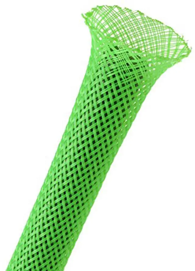 Main image of 1.5" PET Expandable Braided Sleeving - Color: Neon Green - Length: 40FT