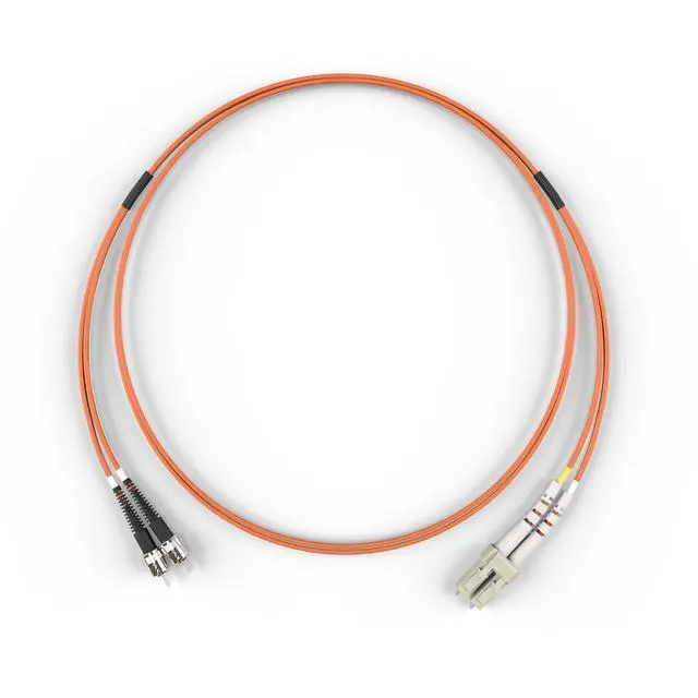 Alt view image 3 of 4 - FiberCablesDirect OM1 Multimode Fiber Patch Cable | Length Options 0.5M300M | LC ST | 45M (147.64ft) | Duplex 62.5/125µm | 1Gb Ethernet | Orange OFNR PVC