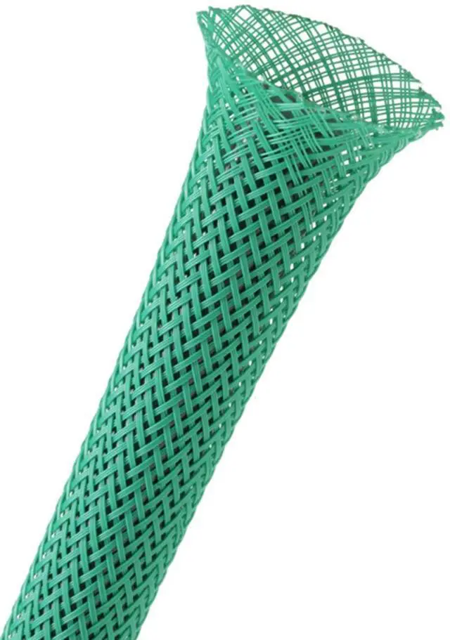 Main image of 1.5" PET Expandable Braided Sleeving - Color: Green - Length: 40FT