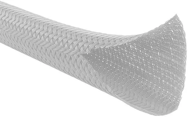 Main image of 50 Ft - 1.00 Inch Braided Cable Sleeve - Self Closing Split Wire Wrap Cord Hider Organizer Wire Loom Tubing Cover for Automotive, Industrial Cable Management - Platinum Gray