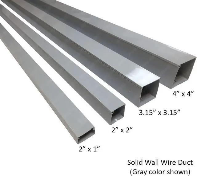 Alt view image 3 of 3 - 2" x 2" Solid Wall Wire Duct PVC Cable Raceway 6.56FT x 6 Sticks (39 Feet) White
