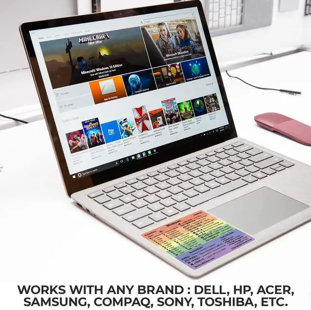 Alt view image 4 of 4 - (100pcs) Windows PC Reference Keyboard Shortcut Sticker | Vinyl, Laminated Windows Shortcut Sticker for PC Laptop or Desktop | Shortcuts Cheat Sheet (Rainbow/Small/100)