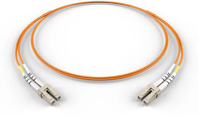 Main image of FiberCablesDirect OM1 Multimode Fiber Patch Cable | Length Options 0.5M300M | LC LC | 40M (131.23ft) | Duplex 62.5/125µm | 1Gb Ethernet | Orange OFNR PVC