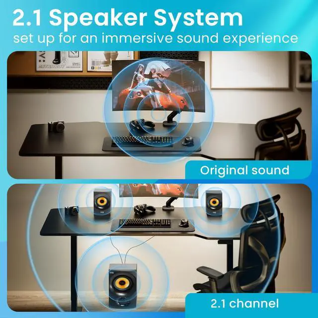 Alt view image 3 of 4 - Bluetooth 2.1 Speaker System 2.1-Channel Home Theater Speaker System, Black (AA2170)