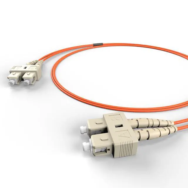 Alt view image 2 of 4 - FiberCablesDirect OM1 Multimode Fiber Patch Cable | Length Options 0.5M300M | SC SC | 40M (131.23ft) | Duplex 62.5/125µm | 1Gb Ethernet | Orange OFNR PVC