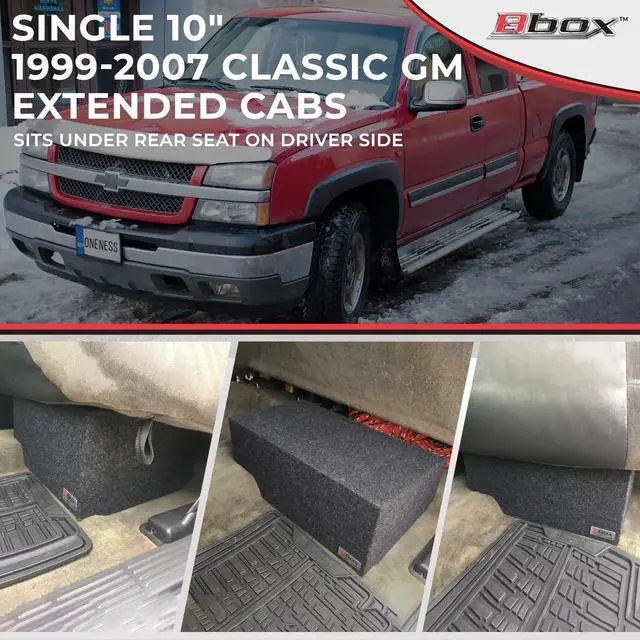 Alt view image 4 of 4 - Bbox Single Sealed 10 Inch Subwoofer Enclosure - Accu-Tuned Sealed Subwoofer Boxes - Subwoofer Box Improves Audio Quality, Sound & Bass - Fits 1999-2007 Chevrolet/GMC Silverado/Sierra Extended Cab