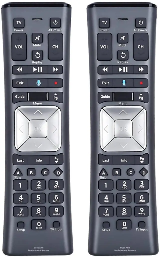 Main image of 2 Pack XR11 Xfinity Remote Control Replacement Universal IR/RF Remote for Cox & Comcast, Easy Pairing, Voice Search, Backlit Keys, Compatible with X1, XG1, Xi3 Cable Boxes/DVR Receivers