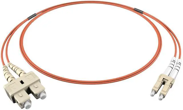 Main image of FiberCablesDirect OM1 Multimode Fiber Patch Cable | Length Options 0.5M300M | LC SC | 41M (134.51ft) | Duplex 62.5/125µm | 1Gb Ethernet | Orange OFNR PVC