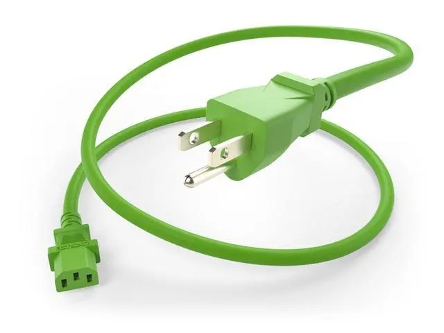 Alt view image 2 of 4 - 20 Pack 4ft (1.2m) Power Cord NEMA 5-15P to IEC C13 10Amp 18AWG 125V SVT Jacket 515P-C13 PDU PC Cable Monitor UL Listed, Green, 4 Foot