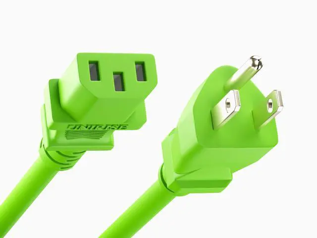 Alt view image 3 of 4 - 20 Pack 4ft (1.2m) Power Cord NEMA 5-15P to IEC C13 10Amp 18AWG 125V SVT Jacket 515P-C13 PDU PC Cable Monitor UL Listed, Green, 4 Foot