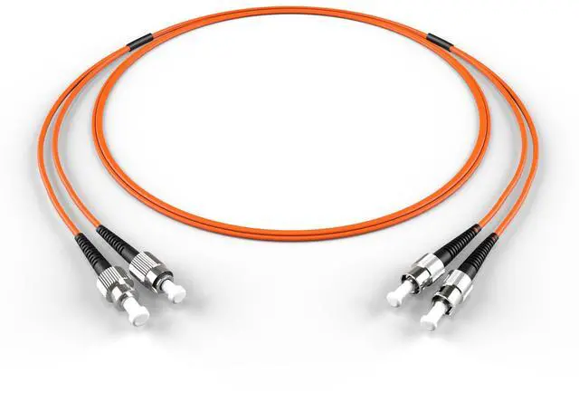 Main image of FiberCablesDirect OM1 Multimode Fiber Patch Cable | Length Options 0.5M300M | ST FC | 20M (65.62ft) | Duplex 62.5/125µm | 1Gb Ethernet | Orange OFNR PVC