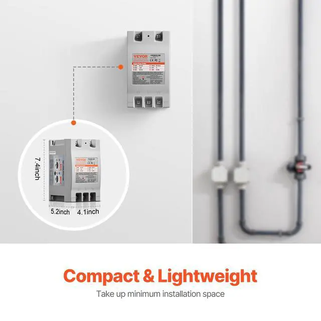 Alt view image 3 of 4 - 3 Phase Converter - 2HP 7A 220V Single Phase to 3 Phase Converter, 220V Input/Output, Digital Phase Shifter for Residential & Light Commercial Use (One Converter for One Motor Only)