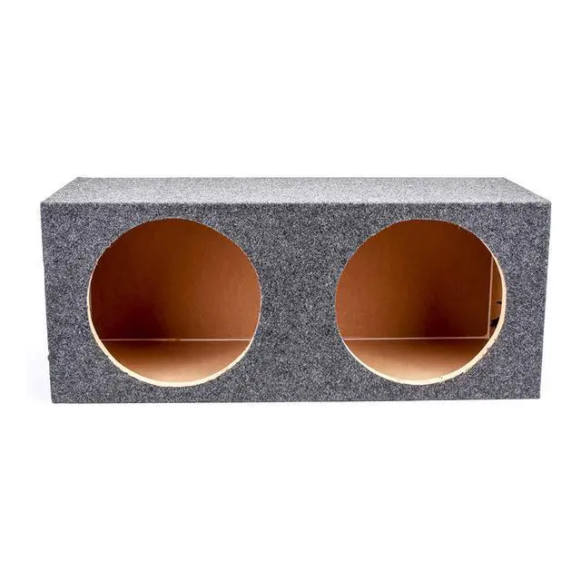 Alt view image 2 of 4 - QPower 12 Inch Heavy Duty Dual Sealed Carpet Covered Car Audio Vehicle Subwoofer Enclosure Woofer Box with Spring Loaded Terminals, Charcoal Gray