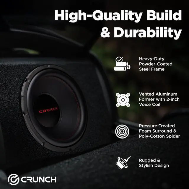 Alt view image 3 of 4 - CRW12D4 12 Inch 800 Watt RMS 4 Ohm Dual Voice Coil Car Audio Subwoofer Speakers with Spade Terminals for Sealed or Vented Enclosure (2 Pack)