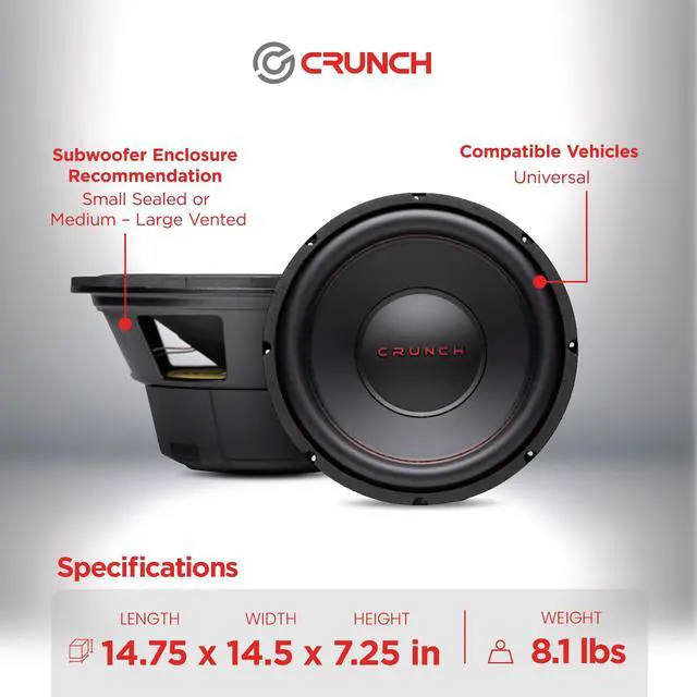 Alt view image 4 of 4 - CRW12D4 12 Inch 800 Watt RMS 4 Ohm Dual Voice Coil Car Audio Subwoofer Speakers with Spade Terminals for Sealed or Vented Enclosure (2 Pack)