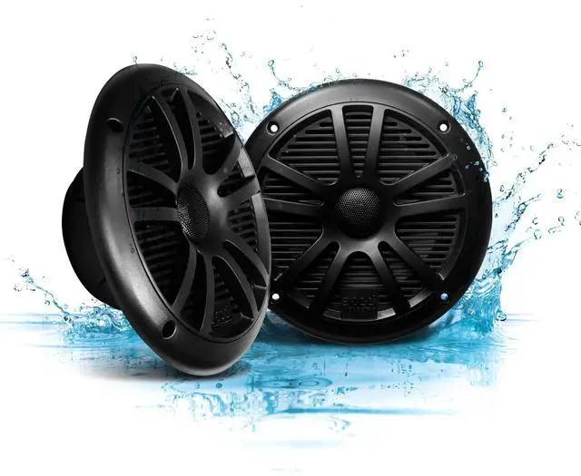 Main image of BOSS 6.5" 360W Dual Cone Black Marine Boat Outdoor Audio Speakers, 4pk | MR6B