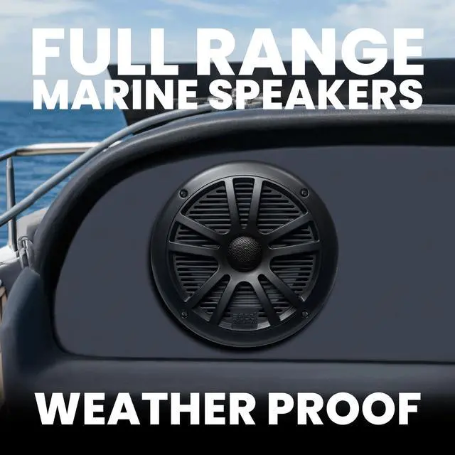 Alt view image 2 of 6 - BOSS 6.5" 360W Dual Cone Black Marine Boat Outdoor Audio Speakers, 4pk | MR6B