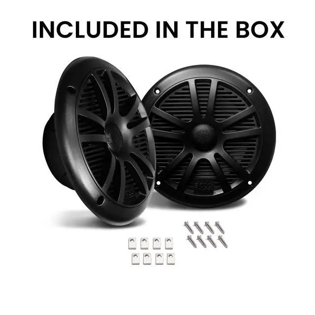 Alt view image 6 of 6 - BOSS 6.5" 360W Dual Cone Black Marine Boat Outdoor Audio Speakers, 4pk | MR6B
