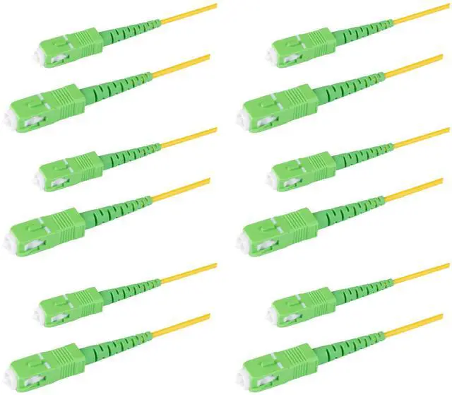 Main image of 6-Pack 25 Meter SC/APC to SC/APC Slim Simplex Riser OFNR Fiber Patch Cable, Corning SMF-28 Singlemode 9/125um Ultra Fiber, OS1/OS2 Compatible