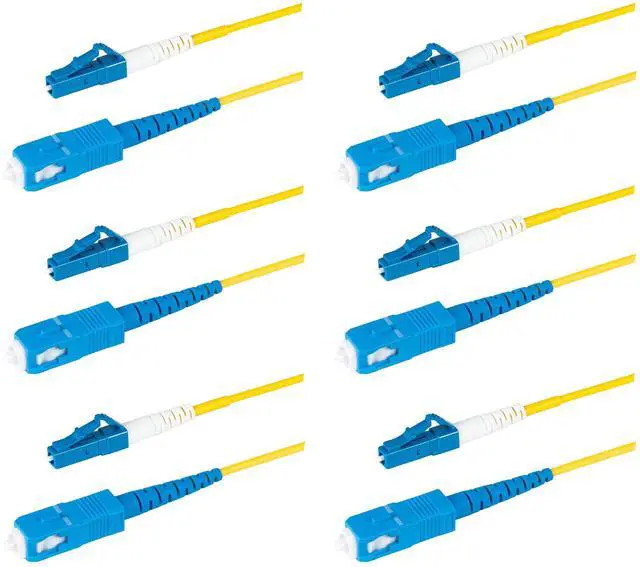 Main image of 6-Pack 7 Meter SC/UPC to LC/UPC Slim Simplex Riser OFNR Fiber Patch Cable, Corning SMF-28 Singlemode 9/125um Ultra Fiber, OS1/OS2 Compatible