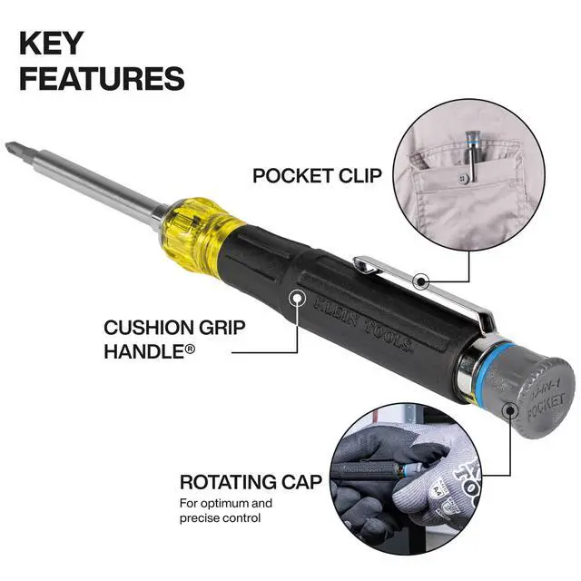 Alt view image 2 of 4 - 32611P Mini Precision Screwdriver, 13-in-1 Magnetic Multi-Bit Pocket Driver with Nut Drivers, Phillips, Slotted, and Hex Tips