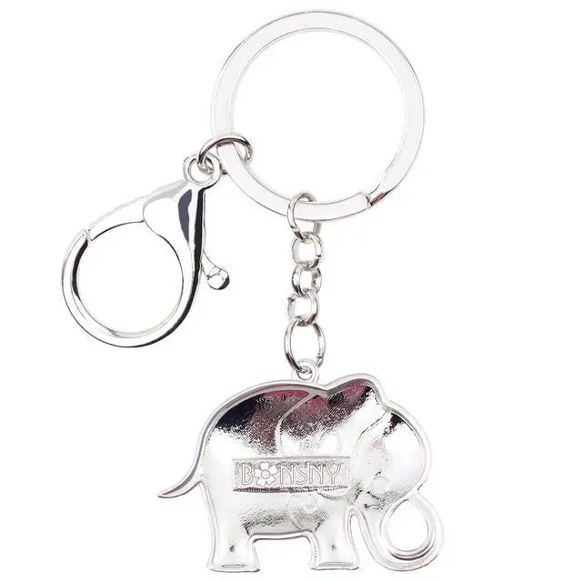 Alt view image 5 of 7 - Enamel Alloy Anime Elephant Keychains Key Ring Charm Jewelry For Women Girls Lady Bag Car Purse (Grey)