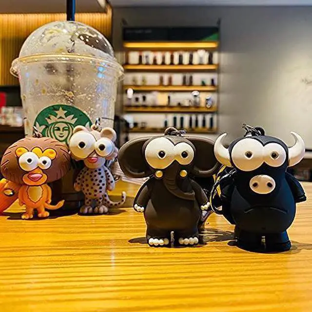 Alt view image 3 of 3 - Cartoon Cute Wacky Keychain Elephant Giraffe Lion Ostrich Key Ring Animal Keychain Holder Clip Gift for Women Girls-elephant