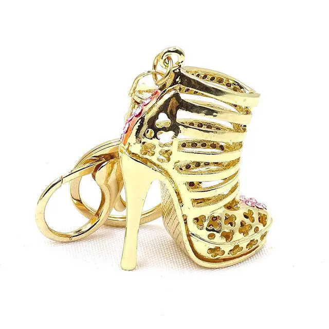 Alt view image 4 of 6 - Charm Keychain for Women,Crystal Key Chain with Diamond Pendant,Cute Bag Purse Keyring Accessory, Pink