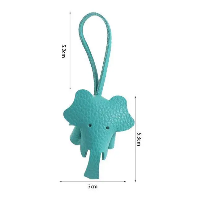 Alt view image 4 of 7 - 4 Pcs Cute Elephant Keychain Handmade PU Leather Keychains Bag Pendant Charm Phone Straps Car Key Accessories for Women Girls