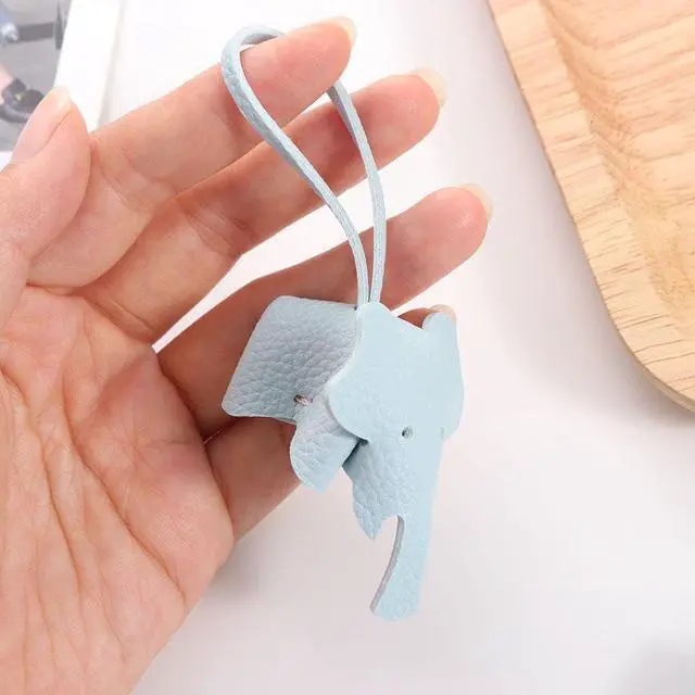 Alt view image 7 of 7 - 4 Pcs Cute Elephant Keychain Handmade PU Leather Keychains Bag Pendant Charm Phone Straps Car Key Accessories for Women Girls