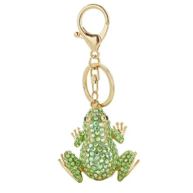 Main image of Cute Frog Keychain Rhinestones Green Frog Keychain for Women Handbag Pendant Animal Crystal Key Ring Accessories Car Key Rings Jewelry Gift