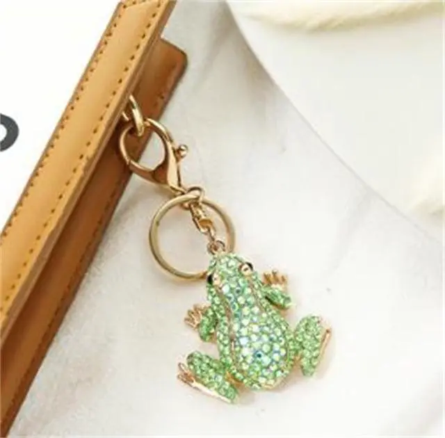 Alt view image 6 of 7 - Cute Frog Keychain Rhinestones Green Frog Keychain for Women Handbag Pendant Animal Crystal Key Ring Accessories Car Key Rings Jewelry Gift