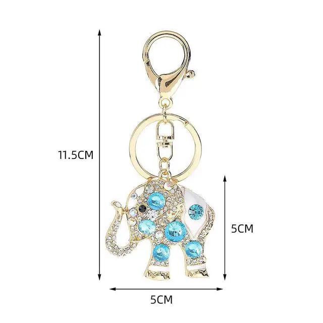 Alt view image 5 of 5 - Cute Animal BlingBling Crystals Keychain Charm Keyring for Car Bag Wallet Purse Handbags Key Pendant Decor (Purple Gem Elephant)