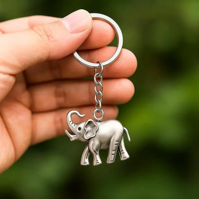 Alt view image 2 of 5 - Elephant Keychain, Animal Keychains Bag Charm for Women,Car keys Charms for Men,Cool Key Chains Gift for Womens Girls Boys Men