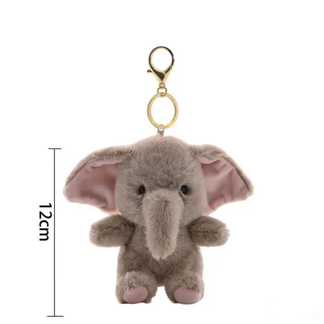 Alt view image 3 of 6 - White Elephant Plush Keychain Bag Charms, Cute Elephant for Backpack Handbag Gift for Women (Gray Pink)