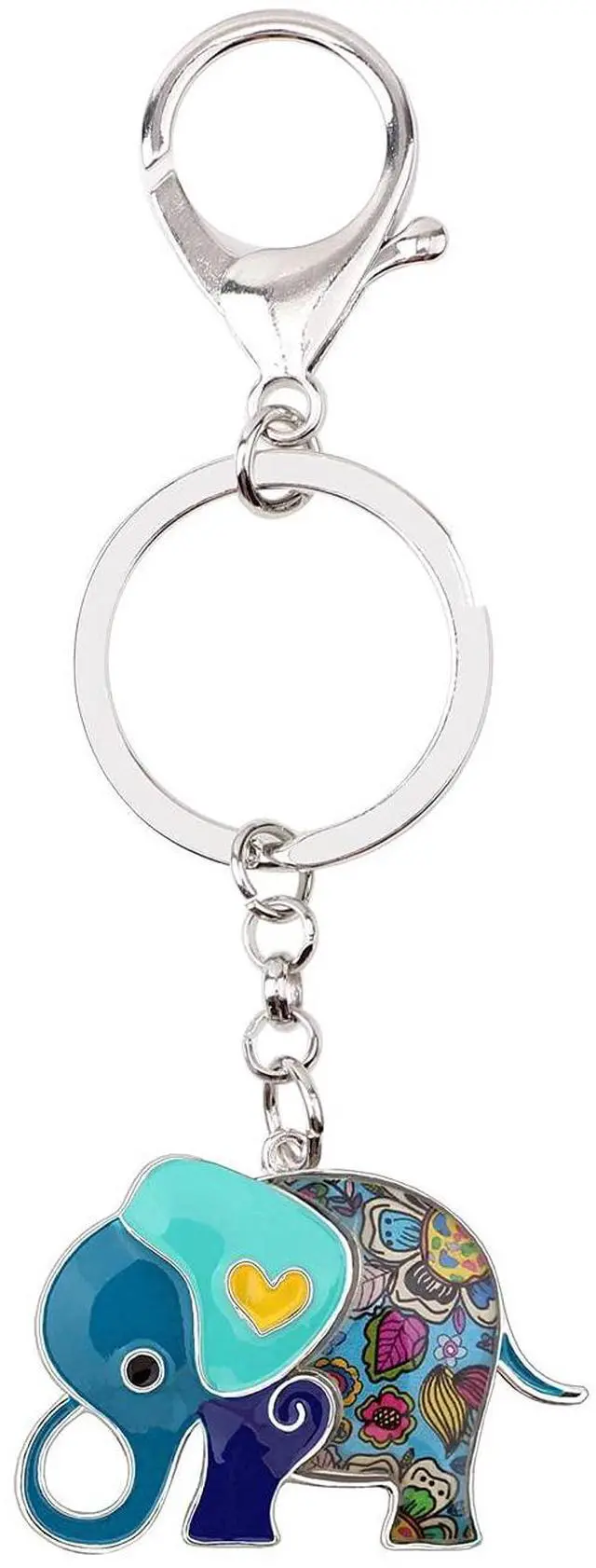 Alt view image 4 of 7 - Enamel Alloy Anime Elephant Keychains Key Ring Charm Elephants Gifts for Women Girls Lady Bag Car Purse (Blue)