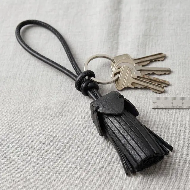 Alt view image 6 of 6 - Hand-Sewn PU Leather Tassel Bag Charms for Handbag Purse Tote Bag Accessory for Women Gifts (Brown)