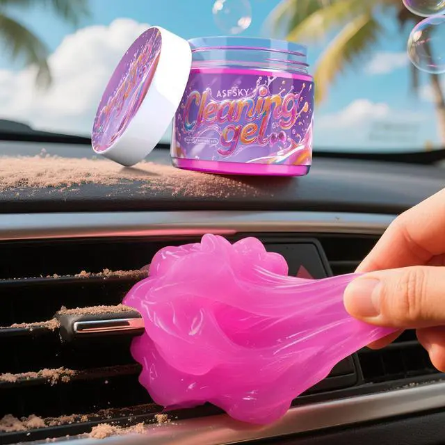 Main image of Car Cleaning Gel (Purple,Grape) Dust Cleaning Putty Universal Car Interior Cleaner Keyboard Dust Remover Car Slime Gifts for Men Women girl1 pack